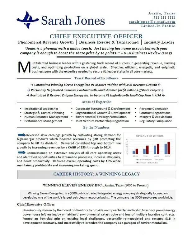 resume writer for CEO Calgary